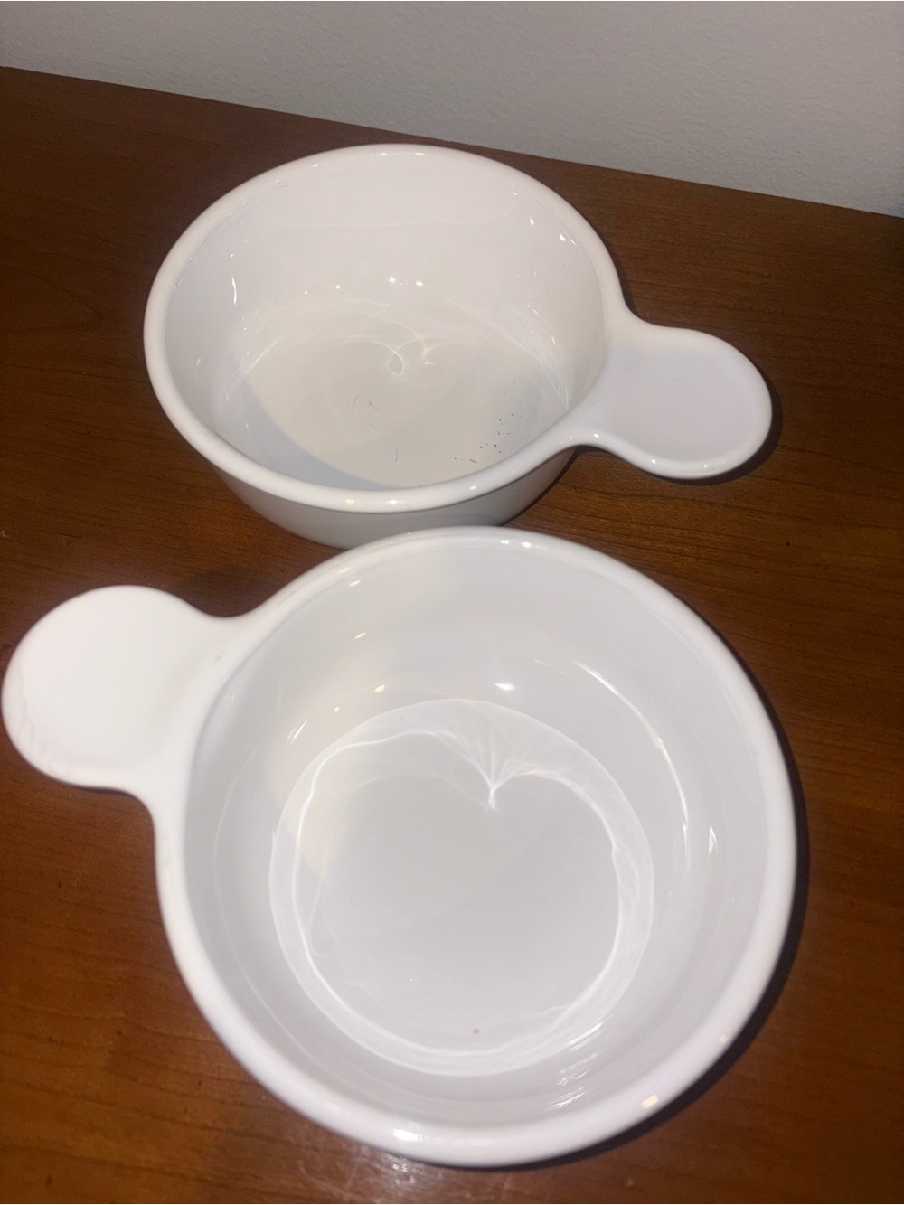 Vintage Corningware White Ceramic Grab It Bowls Set of 2